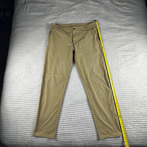 Lululemon Commission Pant Mens 35x31 Beige ABC Golf Stretch Commute Warpstreme - Picture 2 of 10